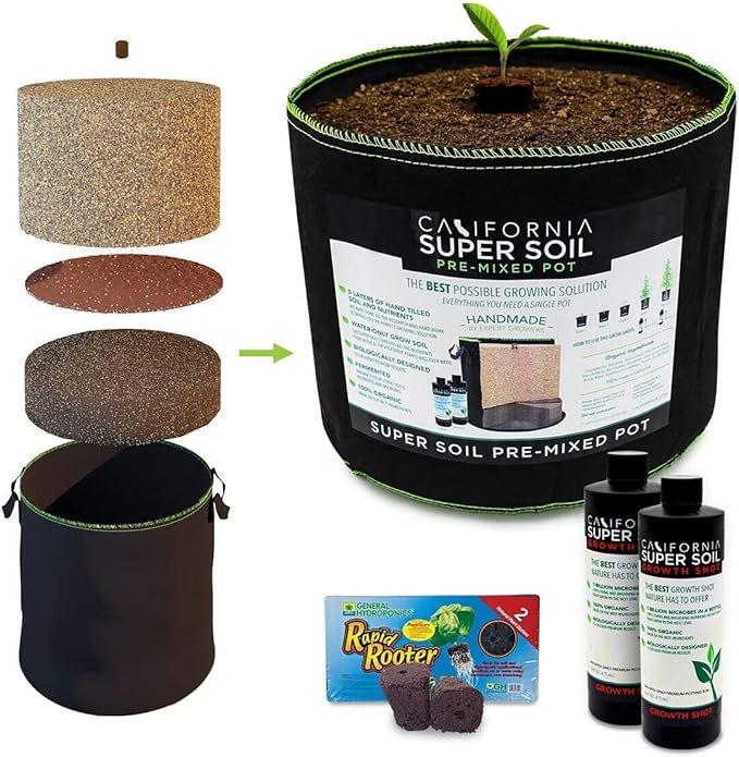The Bud Grower | Pre-Mixed Super Soil 5 Gallon Pot | Premium 100% Nutrient Rich Organic Super Soil | Hydroponic Nutrients and Grow Supplies | All-in-One Grow Tent Kit's & Supplies