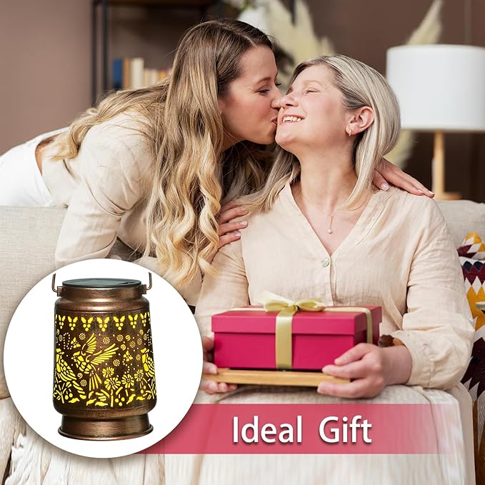 kyoryuger Cardinal Solar Lanterns Outdoor Cardinal Gifts for Women Mom Grandma, Cardinal Lovers Gifts, Birthaday for Mom Metal Decorative Lanterns for Yard Patio Lawn Solar Garden Decor