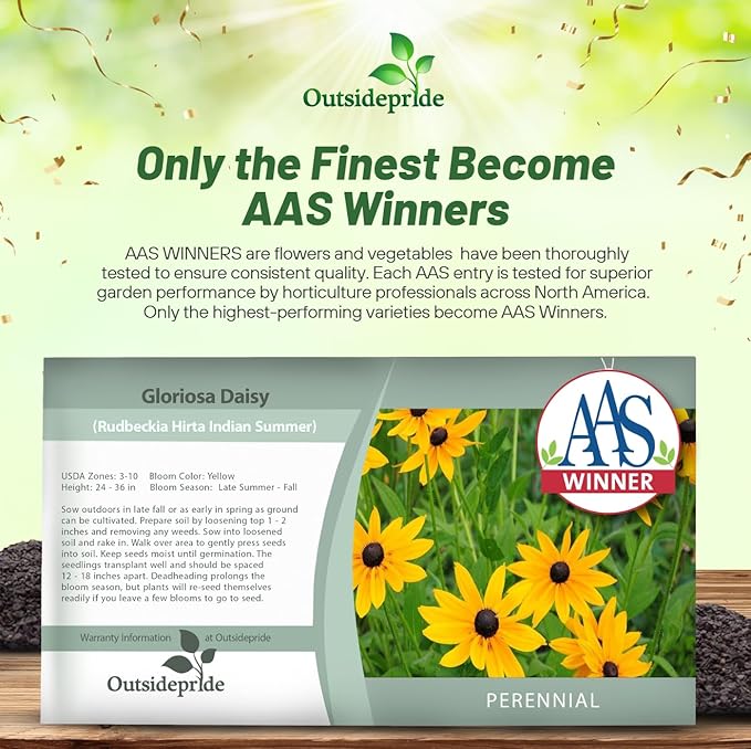 Outsidepride Indian Summer Gloriosa Daisy Seeds – 400 Pcs Perennial Rapid Growing, Heat & Drought Tolerant Rudbeckia Hirta Daisy Flower Seeds for Vibrant Meadows & Garden Borders (AAS Winner)
