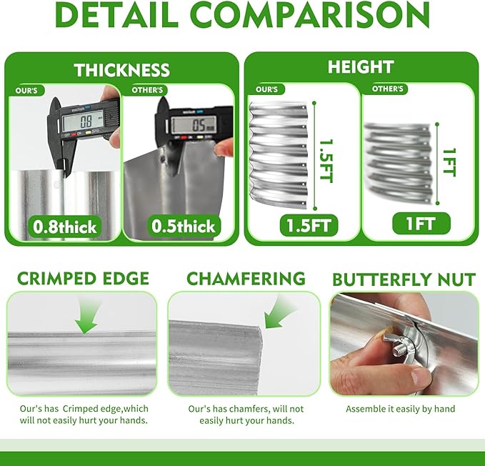 17" Tall Outdoor Garden Raised Garden Bed Kits, 5ft X 2ft Oval,0.8MM Thick Metal Raised Planter Bed/Ground Planter Box for Variety of Flowers,Herbs,Vegetables (Silver, 60X24X16.5 Inches)