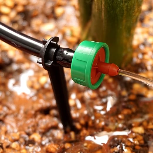 2 GPH Drip Irrigation Emitters Pressure Compensating Drippers Constant Flow Heads Parts Garden Flower Pots Plants Systems Dig Kit for 1/4 Inch Watering Tubing Line, 50-Pack