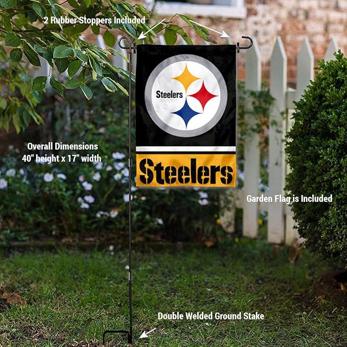 WinCraft Pittsburgh Steelers Garden Flag with Stand Holder
