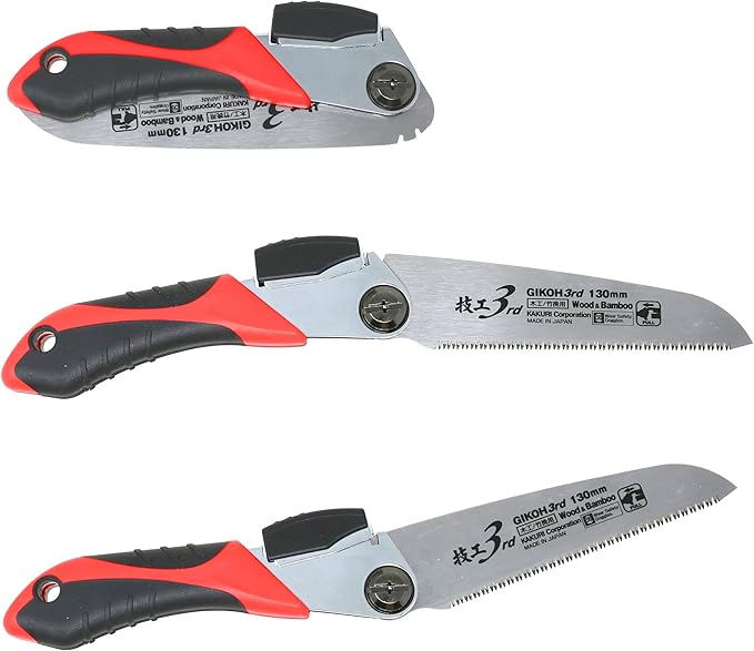 KAKURI Japanese Pruning Saw Folding for Branch & Bamboo Cutting 5-1/8", Foldable Pocket Hand Saw for Wood, Branch, Bamboo, Razor Sharp Japanese Steel Blade, Made in JAPAN