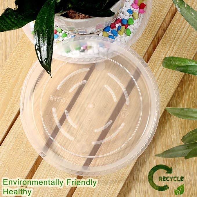9 Pack Plant Saucers (6inch /8inch /10inch), Heavy Sturdy Plant Trays Pot Tray for Indoor Clear Plastic Flower Pot Saucers Thicker Plant Water Drip Trays for pots- Clear