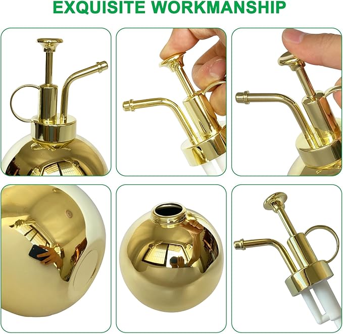 Plant Mister Spray Bottle Stainless steel plant sprayer, small watering can plant spray bottle Modern gardening tools for indoor potted plants watering and spraying