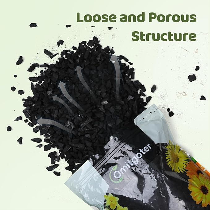 Horticultural Charcoal 2qt for Plants, Actived Charcoal Terrarium Supplies, Suitable for Indoor Plants, Succulent, Orchid, Cactus, Bonsai
