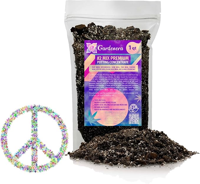 Premium Organic #1 Potting Soil Mix - Ideal Nutrient Blend for Robust, High-Yield, and Beautifully Blooming Outdoor Guerrilla Growing Plants - 1 Quart