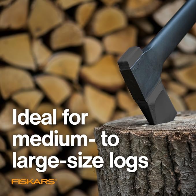 Fiskars 36" Super Splitting Axe, Wood Splitter for Medium to Large Size Logs, with Shock-Absorbing FiberComp Handle, Lawn and Garden Tool, 6 pounds, Black