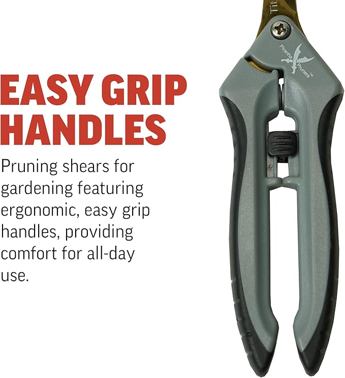 Piranha Pruner Trimming Scissors Garden Shears, Plant Trimmers, Gardening Hand Tools, Straight Titanium Blade