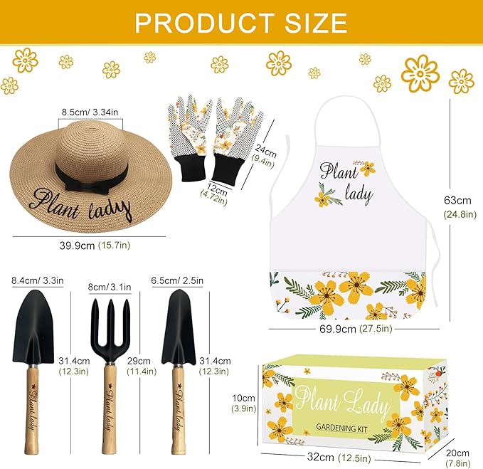 Plant Lady Gifts for Women Gardening Tool Kit for Women Birthday Gift for Her Mom Grandmother Spring Outdoor Horticulture Starter