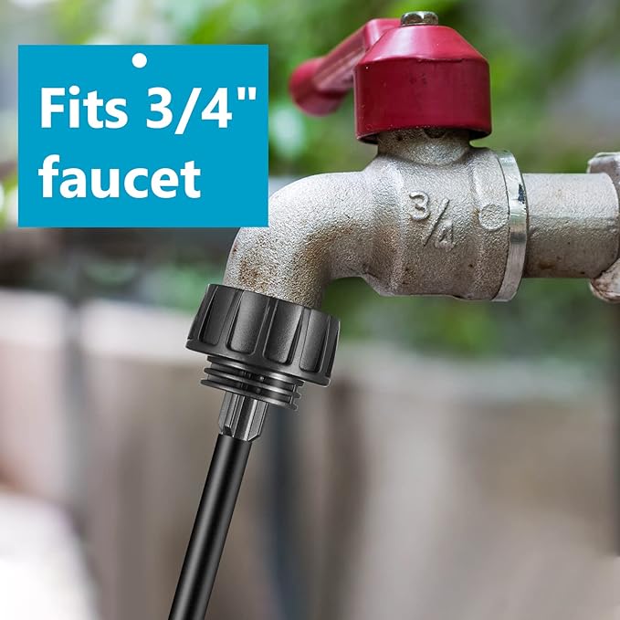 5 Pack Drip Irrigation Tubing Faucet Adapter Garden Faucet Hose Adapter Drip Irrigation Hose Connectors Faucet Connector with Washers for Garden Irrigation System(Single, Convert 3/4 to 1/4)