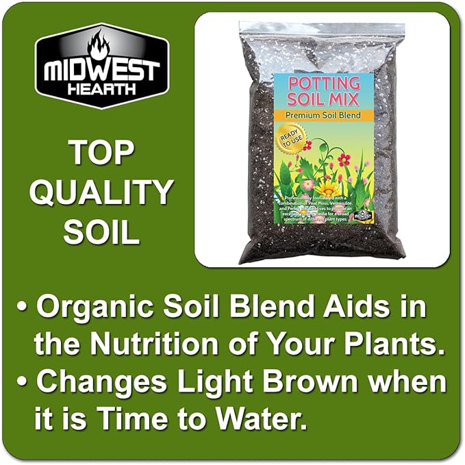 Premium Potting Soil Mix with Peat Moss, Vermiculite, Perlite (Made in USA) (8 Dry Quarts)