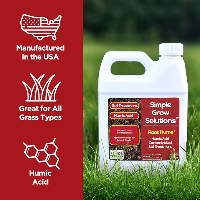 Raw Organic Soil Conditioner- Root Hume- Simple Grow Solutions- Natural Plant & Lawn Treatment- Nutrient Food Enhancer- Concentrated Liquid Humic/ Fulvic- Grass, Tomatoes, Citrus, Flowers, Vegetables