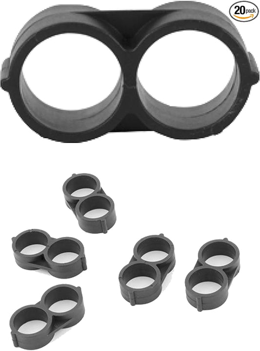 20-Pack USA Made - Drip Irrigation Black Figure 8 End Caps Barbed Fittings - Fits 1/2”, 17mm .600” ID Drip Tubing (Figure 8 End 20 Pack)