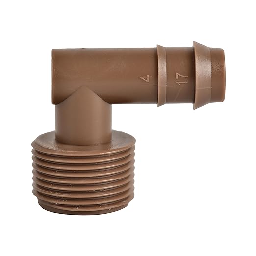 Drip Irrigation Thread Adapter With Barb Elbow, 3/4" NPT Male x Barb Elbow, Barbed Connectors Fit 1/2" Drip Tubing, Irrigation Elbow Fittings -10Pcs/pack