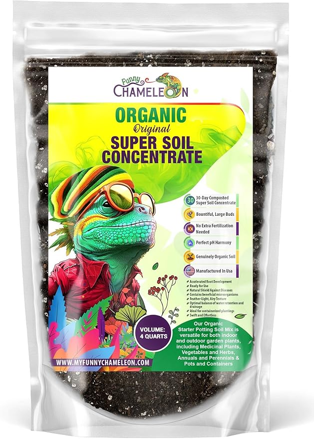 Organic Original Super Soil Concentrate with Mycorrhizae – Living Soil Boosts Roots & Buds for Seeds & Clones - Indoor & Outdoor Growing - Mix 1:4 with Topsoil Potting Soil(4 quarts)