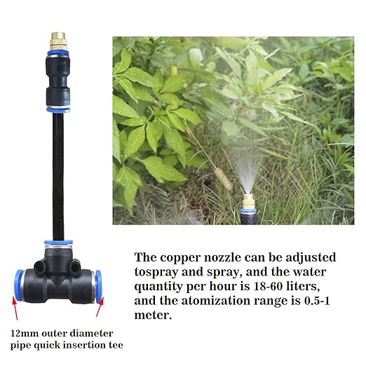 Update 82Ft Irrigation Copper Nozzle System, Automatic Irrigation System with Replaceable 360°Bendable Sprayer,atomizing Copper Nozzle for Watering System for Garden Plant Lawn Patio and Yard.(20)