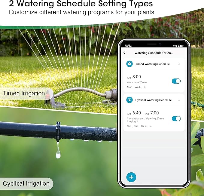Smart Water Timer with WiFi Hub for Outdoor Watering, Automate Irrigation System Controller for Lawn, Garden, & Yard Care Green-Brass Inlet & Plastics Outlet (1-Outlet)