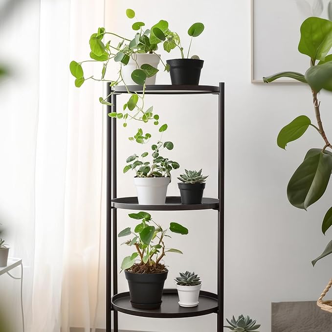 T4U 4 Inch Plant Pots 18-Pack - Small Plastic Planter with Drainage Hole and Saucer, Decorative Nursery Pot Bulk for African Violet, Snake Plant, Succulent and All House Plants Indoor (Black)