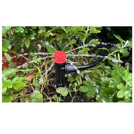 Drip Irrigation Emitters with Lock, Adjustable 360 Degree Water Flow Irrigation Drippers for 1/4 inch Drip Irrigation Tubing, Micro Spray Drip System Parts for Garden Irrigation System 100Pcs