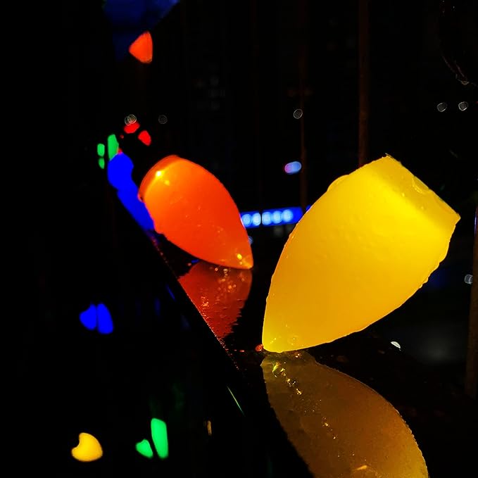 C9 Christmas Lights Outdoor 50 LED Multicolor Strawberry Waterproof String Lights Xmas Tree Indoor Decoration Plug in 34.5 Feet Used for Home Festive Courtyard Patio Garden(Multicolor)