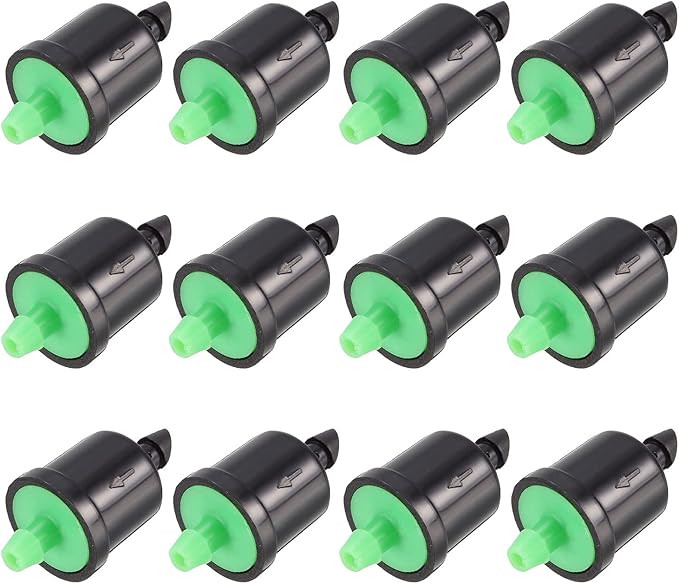 METALLIXITY Pressure Compensating Dripper, (8 Gallon Per Hour) 20Pcs, Plastic Irrigation Drip Emitters - for Watering Garden Lawn Plants, Green