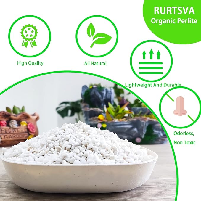 Natural Organic Perlite for Plants Potting Mix Indoor Outdoor Soil Amendment for Enhanced Drainage, Seed Starter, Root Growth and Soil Health (20QT)