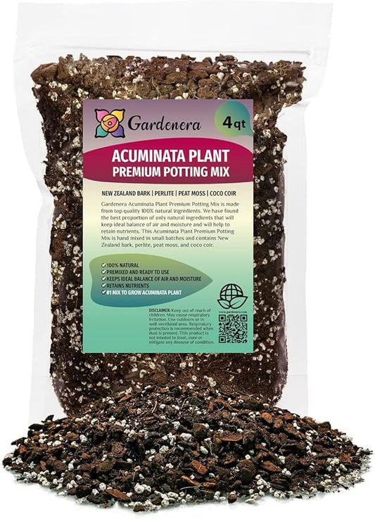 Premium Monstera Acuminata Soil Blend - Specially Designed to Meet Your Plant's Unique Needs by Gardenera - 4 Quart