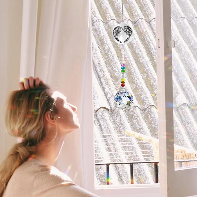 Memorial Gifts Crystal Suncatcher,Unique Sympathy Gifts for Loss of Loved One,Rainbow Maker Bereavement Gifts Box for Loss of Father Mom Dad Son Daughter Husband Brother Grandmother (Mom)