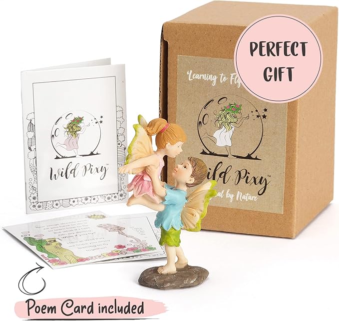 WILD PIXY Miniature Fairy Figurine - Fairy Garden Fairies with an Inspiration Theme, Includes A Fairy Poem and Gift Box, Gorgeous Miniature Garden Decoration for Indoor or Outdoor Fairy Gardens