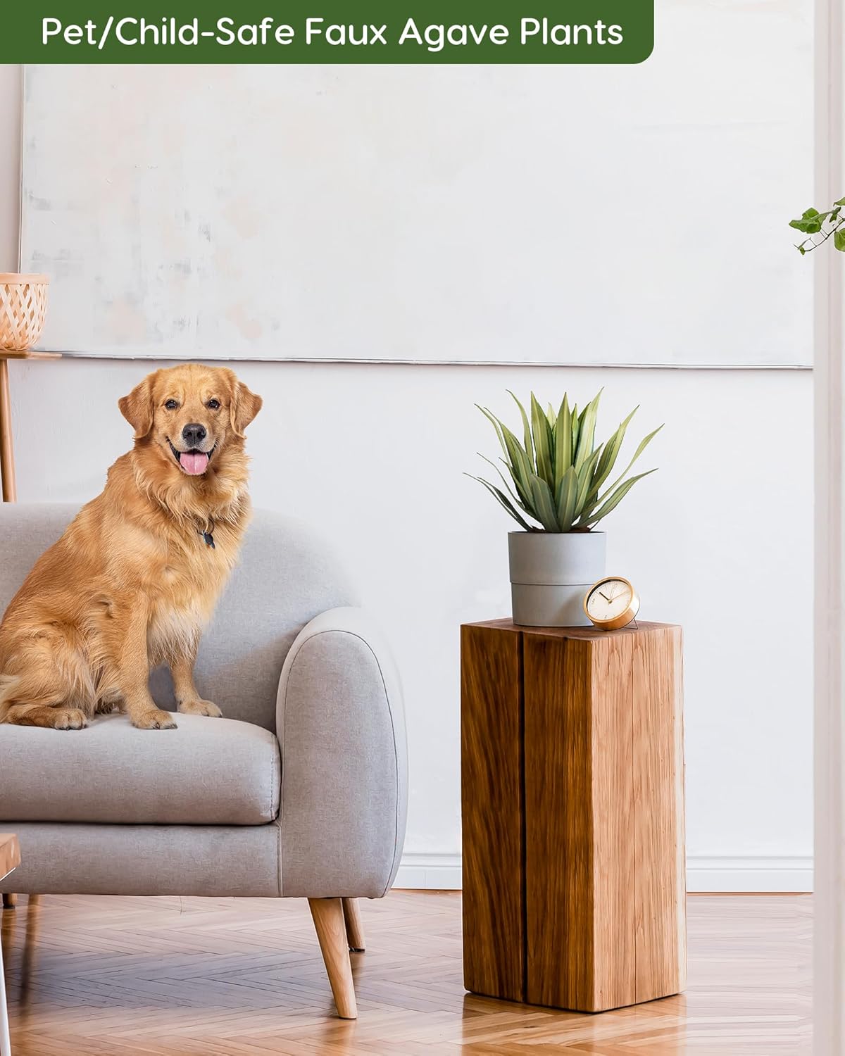 Velener Artificial Outdoor Agave Plants, Green Outdoor Faux Plants with Broad Sword-Shaped Leaves, Small Size UV Resistant Fake Agave Plants for Indoor and Outdoor Decor(14 Inch)-2 Pack