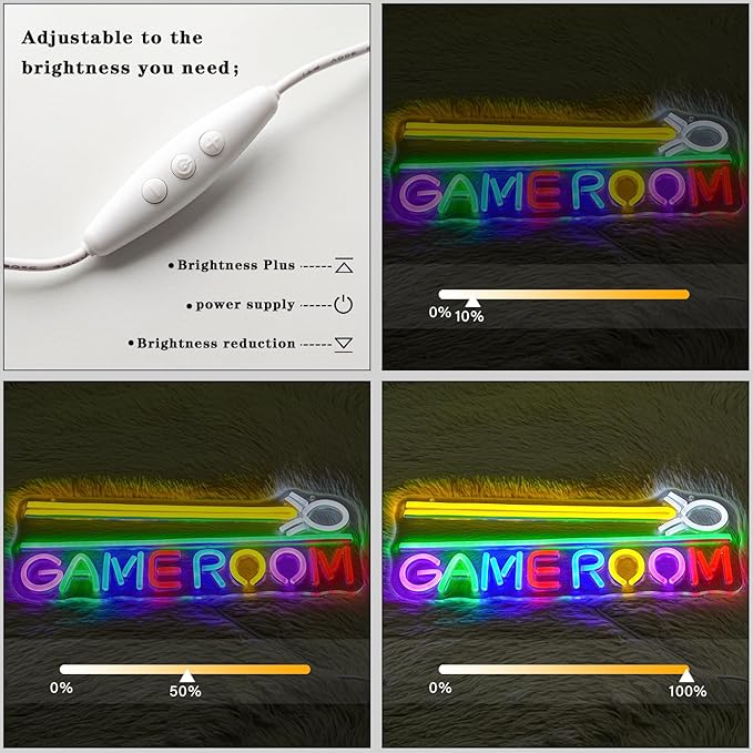Game Room Neon Sign Billiard Neon Light Colorful Letter Led Neon Sign for Golf Decor Game LED Neon Light for Billiard Club Man Cave Bedroom Bar Decor