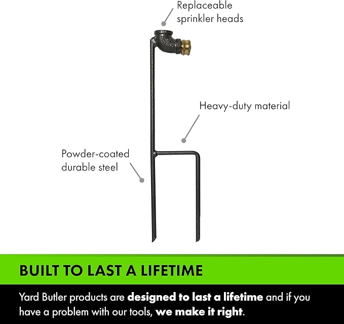 Yard Butler Step Spike Sprinkler Stand - Durable Gardening Supplies for Lawn Care - Sturdy Design & Dual Spikes for Sprinkler Stability - Water Lawn & Garden Evenly