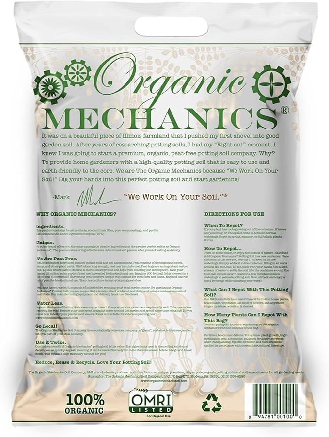 Premium Blend Potting Soil, 16 Quarts – Moisture Retentive with Compost, Aged Pine Bark, Worm Castings, and Perlite for Containers, Transplanting & More – Peat-Free