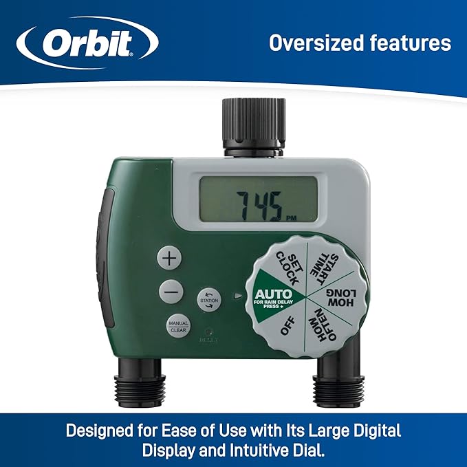 Orbit 58910 Digital 2 Outlet Hose Faucet Timer