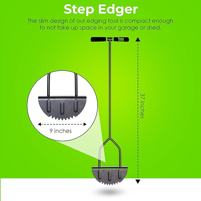 Yard Butler Step Edger - Handy & Durable Gardening Tool for Perfect Lines - Lawn Step Edger with Ergonomic Upright Design & Sturdy Blades
