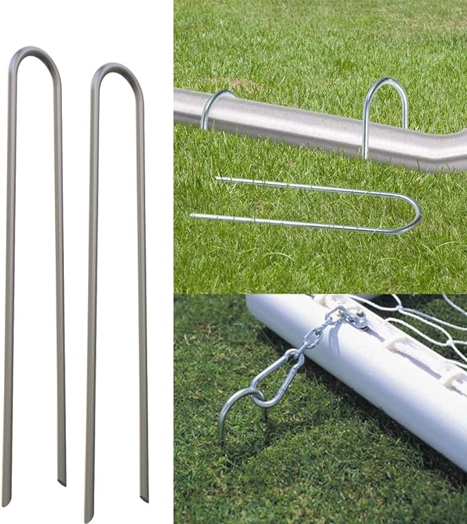 MySit 50 Pack 6 Inch Garden Stakes Heavy Duty 11 Gauge Galvanized Yard Staples U Pegs Fences Drip Irrigation Securing Stakes 1/2-Inch to 1-5/8-Inch Loop Stake for Anchoring Lawn Drippers Soaker Hose