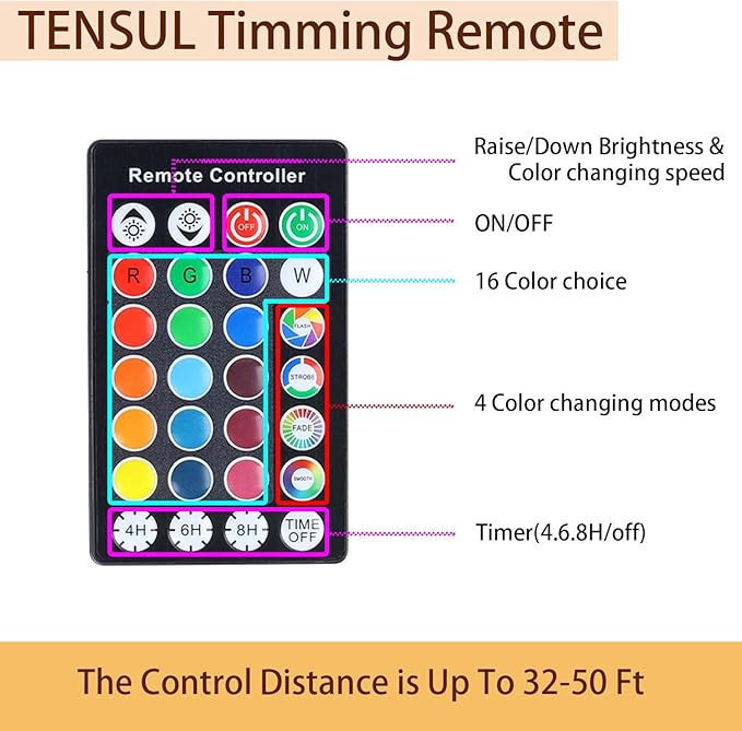 24W Outdoor RGB SpotLights with Timer, IP65 Waterproof Metal Landscape Lights Remote Colored Spot Lights Outdoor RGB Color Changing Spotlight for Outdoor Yard Garden Lawn(6 Lights), Black