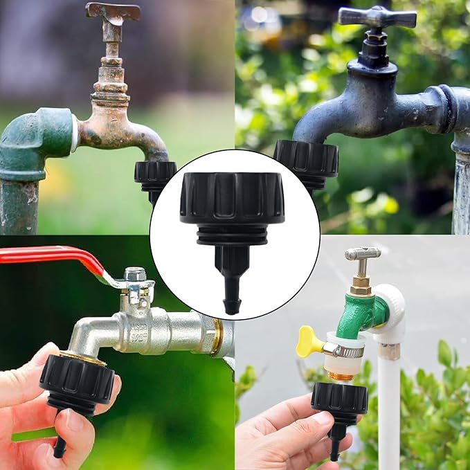 6 Pcs 1/4" Drip Irrigation Tubing Faucet Adapter 3/4" to 1/4" Drip Irrigation Tubing Garden Hose Adapter Irrigation Hose Connection