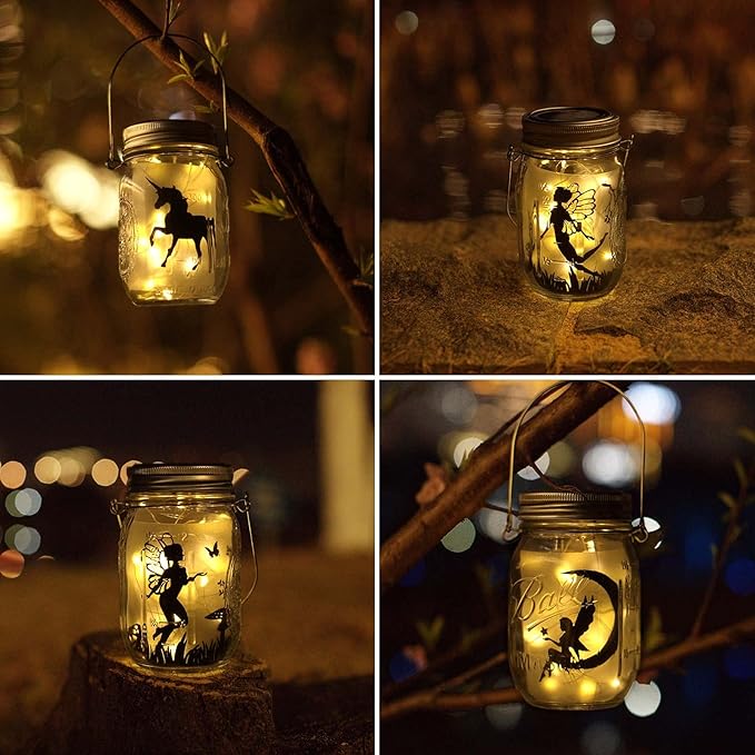 ZNYCYE Mason Jar Solar Lights for Outside, 6 Pack 30Led Fairy Lights Mason Jar Solar Lids Outdoor Waterproof String Lights with Hanger (No Jars) Best for Patio Garden Yard Lawn Decor(Warm White)