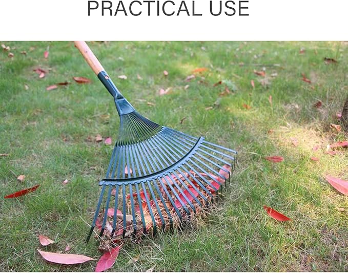 Landscape Rake,Rake Head Replacement,Metal Rake,Rakes for Lawns, Garden Rake Head Replacements 22 Teeth Steel Fan Rake for Leaves, Leaf Rakes for Lawns, Yard Rake,Hand Rake Garden Tool with Gloves