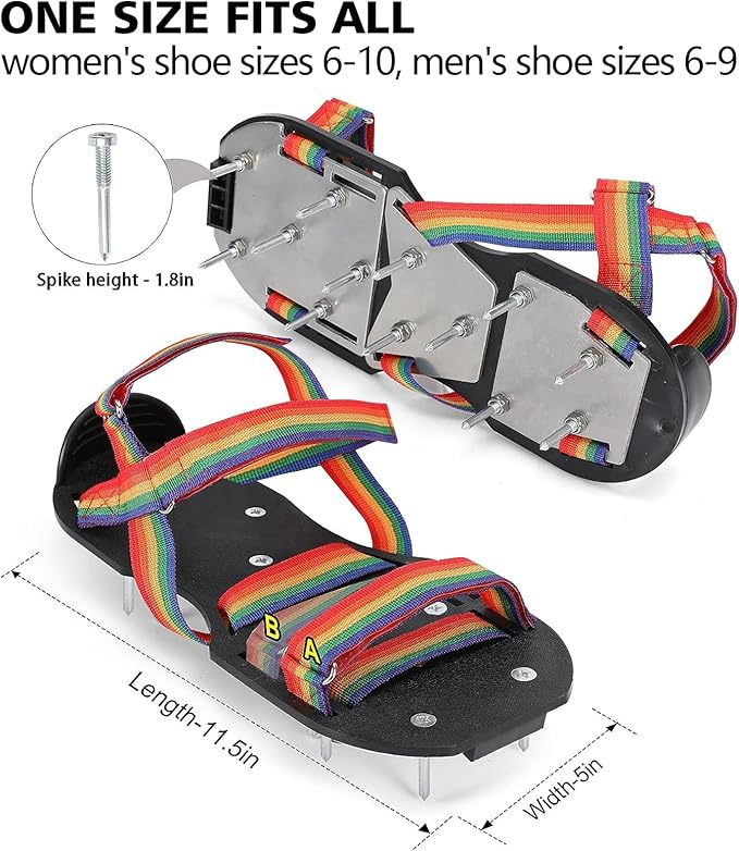 Lawn Aerator Shoes for Grass - Pre-Assembled Grass Aerator Shoes for Lawn - Soil Yard Aerator Tool for Aerating Patio Garden, Colorful