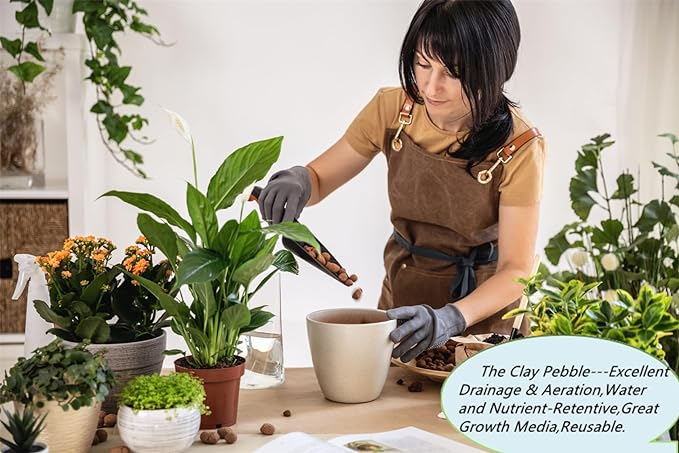 10LBS Expanded Original Clay Pebbles Hydroponics Gardening Leca Clay Grow Media for Orchids,Aquaponics, Aquarium Fish Tank Substrate,8-14mm