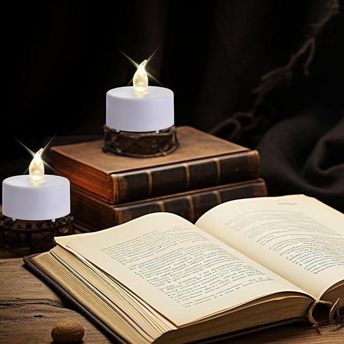 Tea Light Candles with Remote Control,50pack Flickering Flameless LED Candle,Long Lasting 400+Hours,Battery Operated with Timer for Home Decoration Seasonal &Festival Celebration WarmWhite