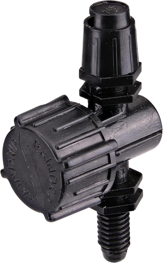 Raindrip R191CT, Adjustable Flow Micro Sprinkler, Quarter-Circle Pattern, Fan Spray, with 10-32 Threaded Inlet, Drip Irrigation Emitters for Drip Irrigation Gardening Systems, 5-Pack, Black