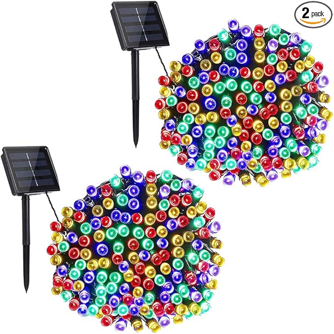 Toodour Solar Christmas Lights, 72ft 200 LED 8 Modes Solar String Lights, Waterproof Solar Outdoor String Lights for Garden, Patio, Fence, Holiday, Party, Balcony, Christmas Decorations (Multicolor)