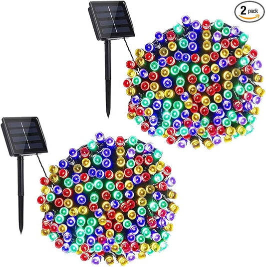 Toodour Solar Christmas Lights, 72ft 200 LED 8 Modes Solar String Lights, Waterproof Solar Outdoor String Lights for Garden, Patio, Fence, Holiday, Party, Balcony, Christmas Decorations (Multicolor)