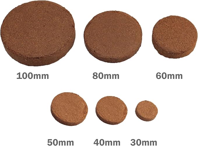 Coco Coir Discs (80mm 50-Pack) - Organic Coconut Coir Seed Starting Discs - Coconut Fiber Seedling Soil for House Plants, Potting Soil, & Indoor Plants - Organic Coco Coir for Plants & Potting Mix