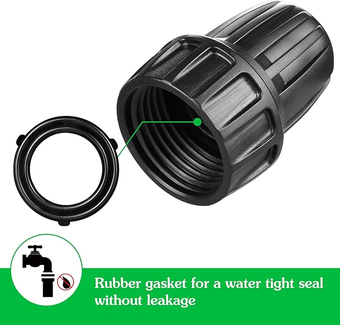 3/4 Inch Female Pipe Thread to 1/2 Inch Drip Irrigation Tubing Adapter: 6 Pieces 1/2 In. Barbed Drip Line x 3/4 In. Faucet PVC Adapter Connect 3/4" FHT Faucet, Sprinkler Manifold, Garden Hose