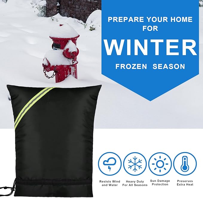 Backflow Preventer Insulation Cover, Irrigation Backflow Valve, Insulated Pouch for Winter Pipe Freeze Protection,Waterproof Sprinkler Valve System Cover for Snow, Sun Exposure